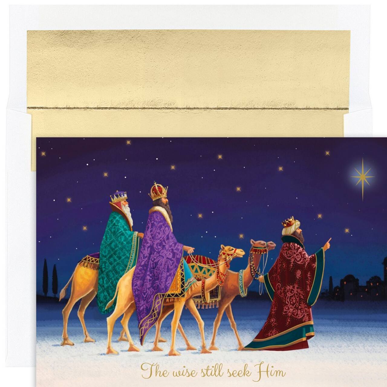 JAM Paper Three Kings Christmas Cards & Envelopes Set